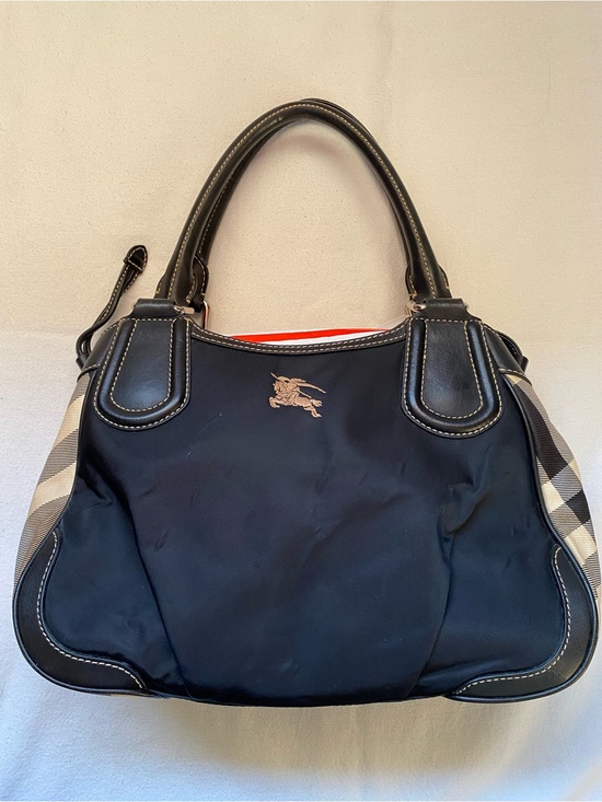 Burberry Handbags - Burberry Black Shoulder Bag with Check Side Panels